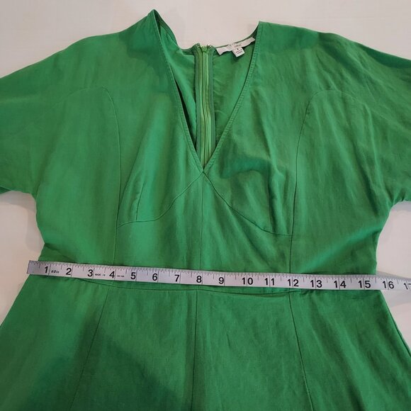 TOME Collective Linen Blend Green Midi Dress Size 8 - Picture 10 of 12